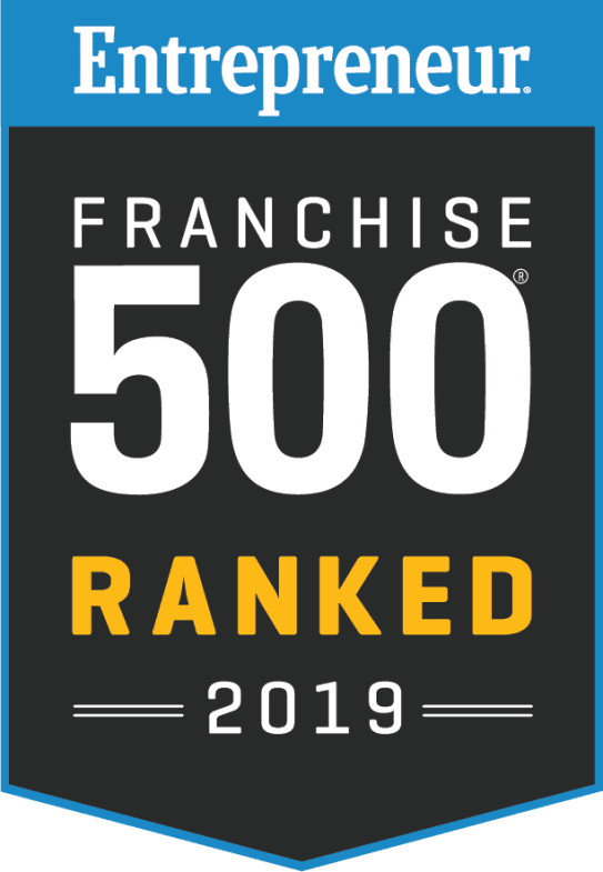 Entrepreneur Franchise 500 ranked 2019 badge