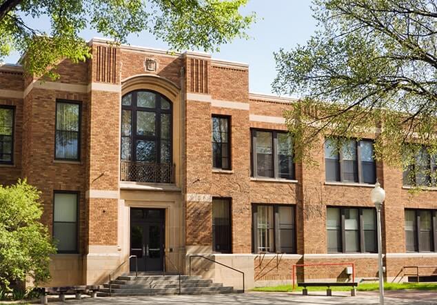 commercially cleaned school building