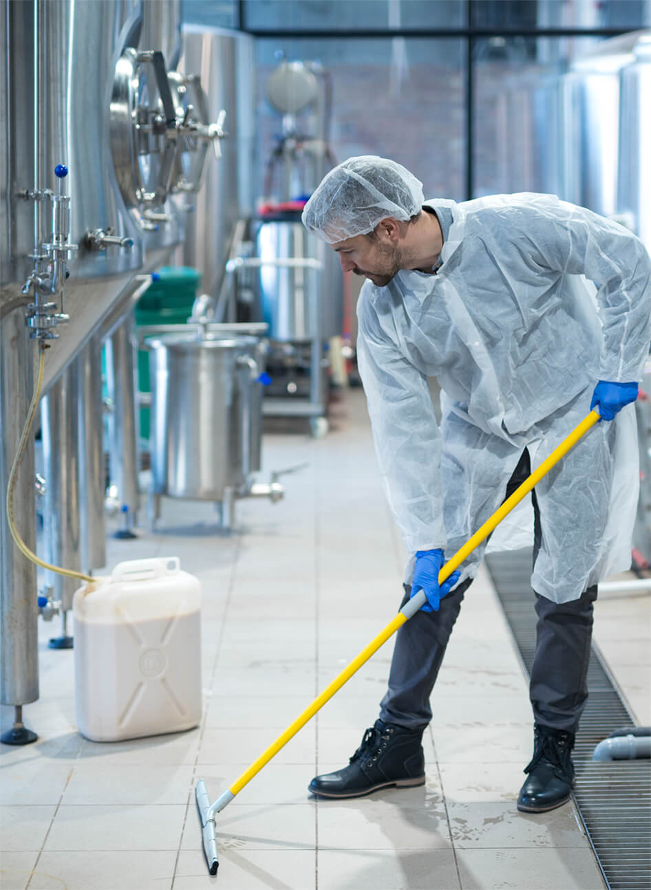 commercial cleaning of chemical processing area