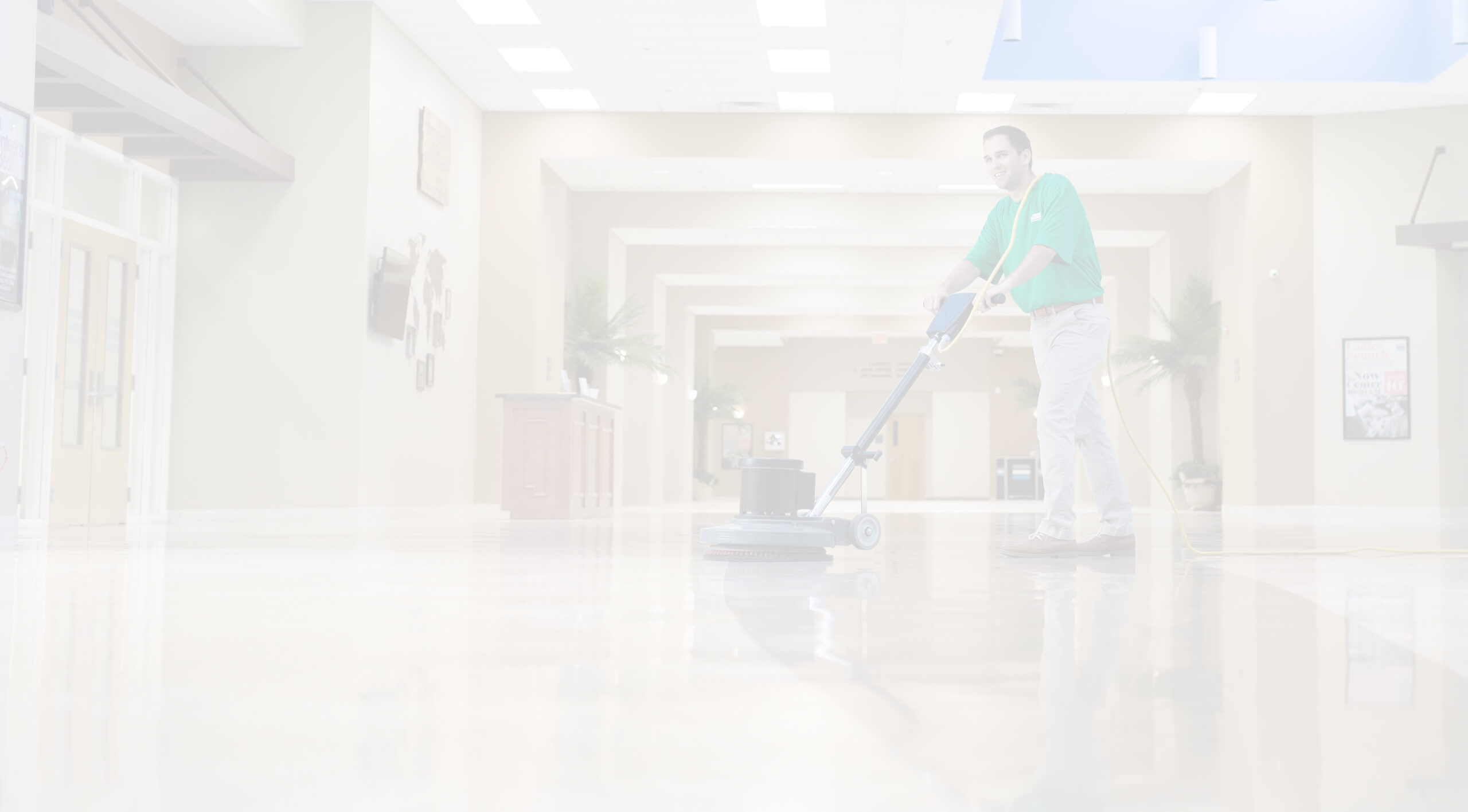 faint background photo of professional floor sweeper