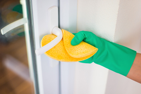 professional cleaning door handle