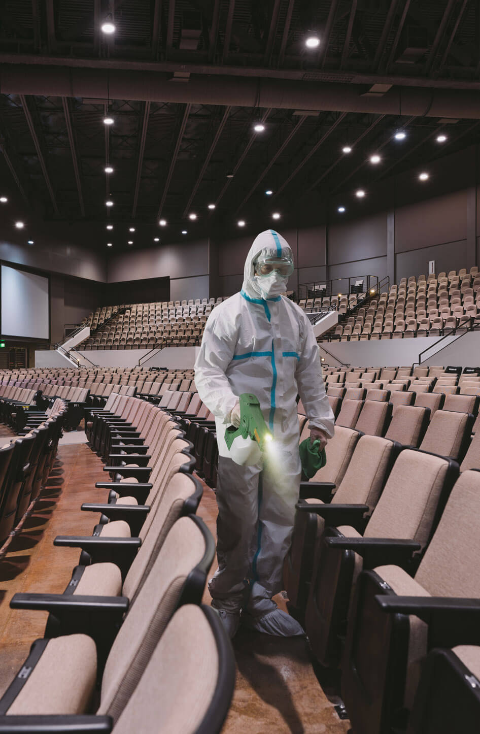 commercial cleaning of theater seating