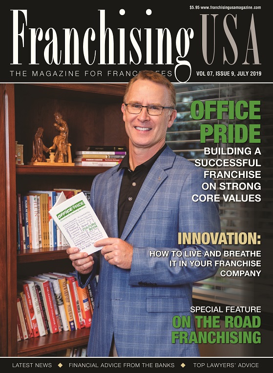 Franchising USA magazine cover featuring Todd Hopkins