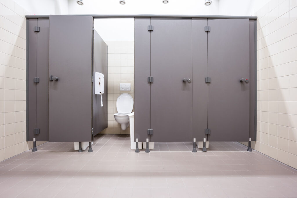 professionally cleaned corporate building restroom