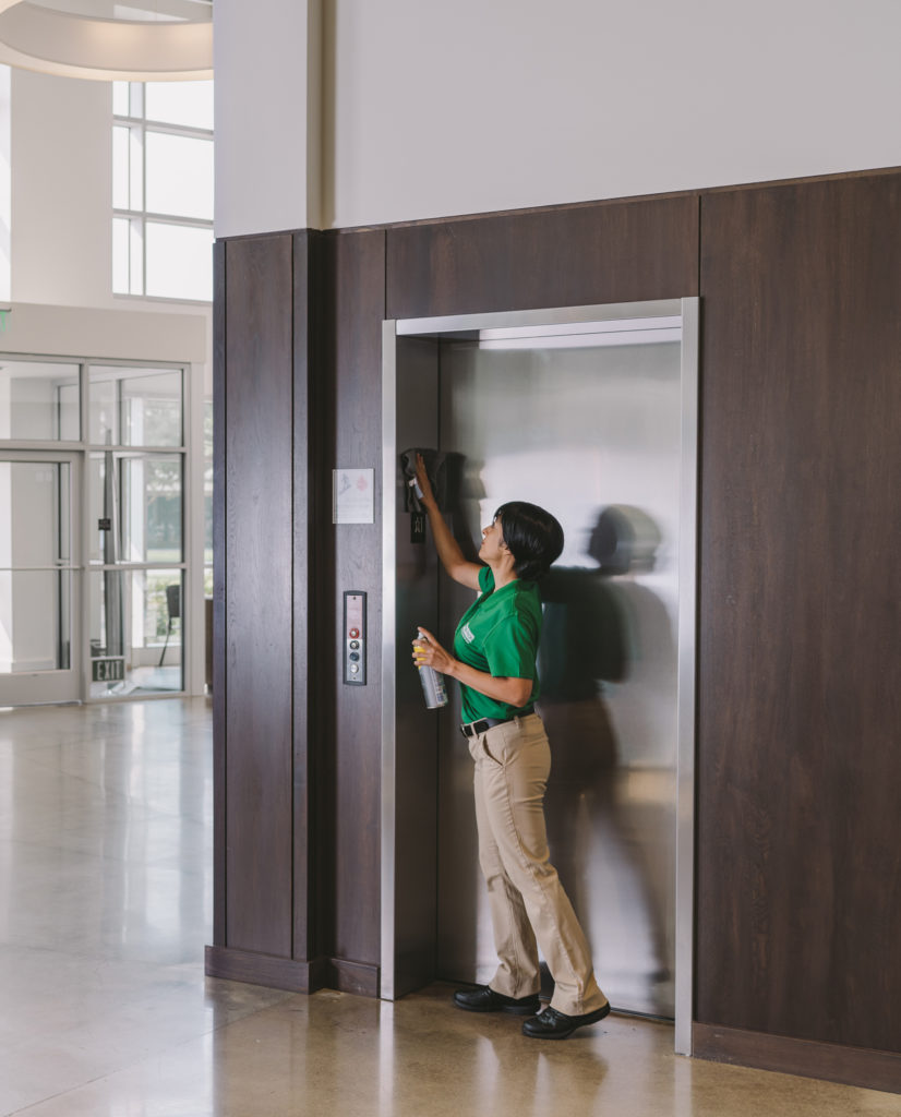 commercial cleaning elevator by professional