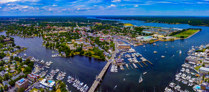 Aerial photo of Annapolis, Maryland in Anne Arundel County Maryland