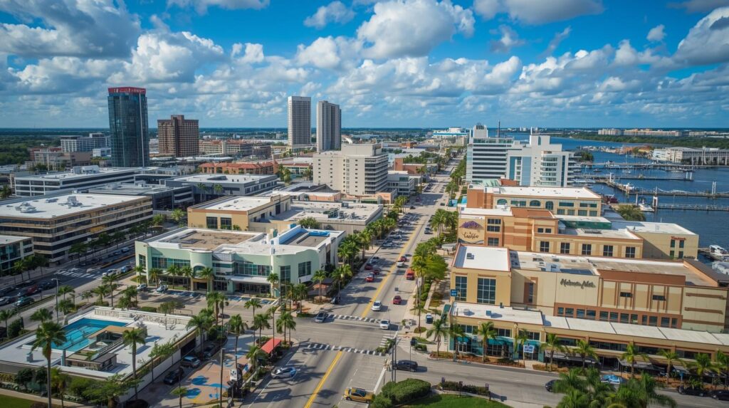 an image of modern-day street-view St Petersburg is one of the largest commercial centers in Pinellas County and the greater Tampa Bay region