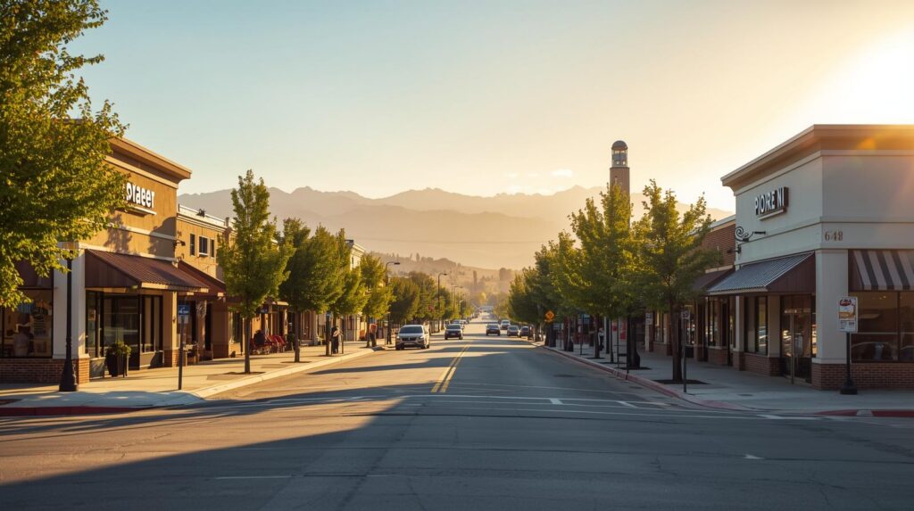 an image of modern-day street-view Woodlake is a Central Valley community in Tulare County located northeast of Visalia