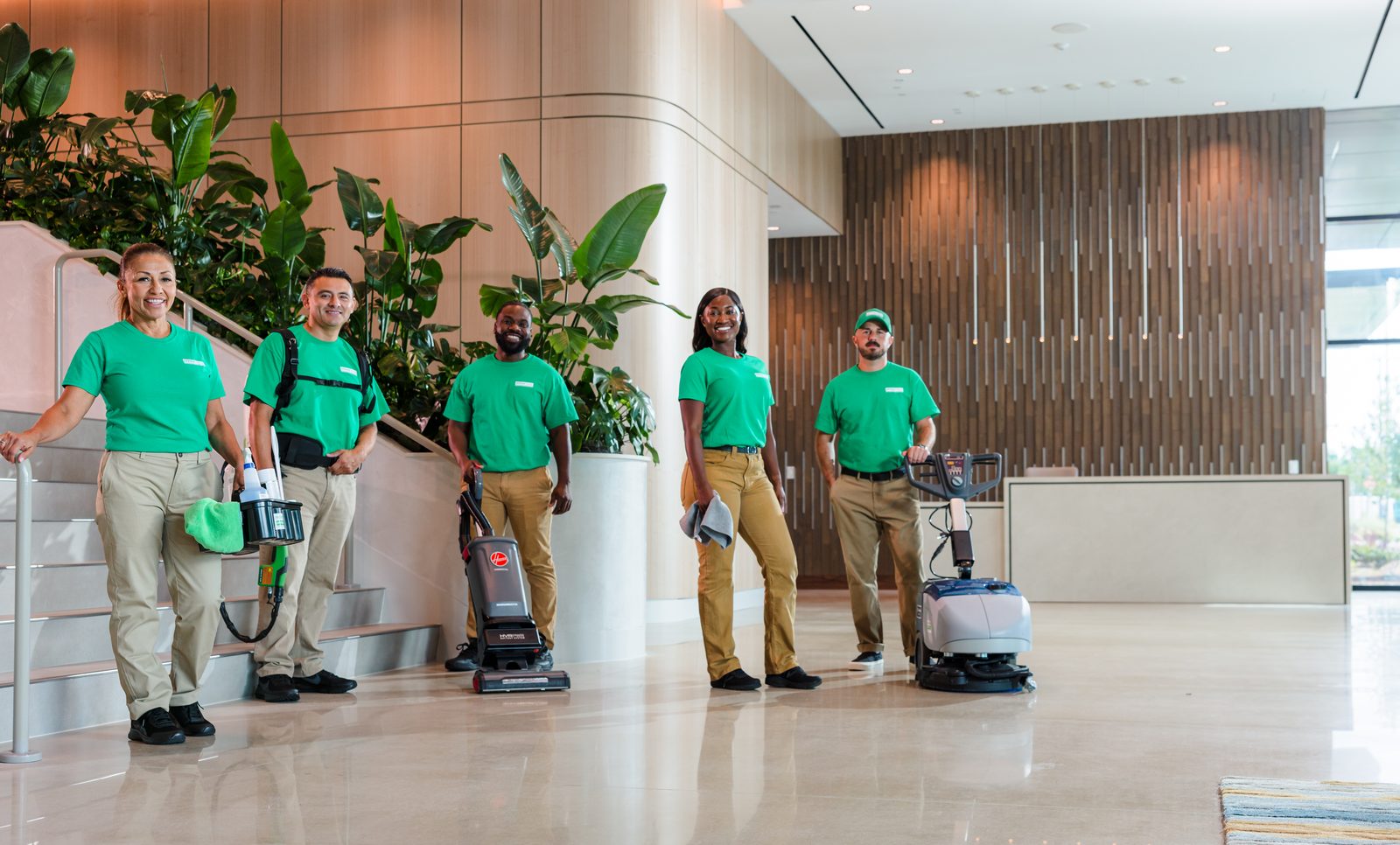 Office Pride commercial cleaning team with professional equipment